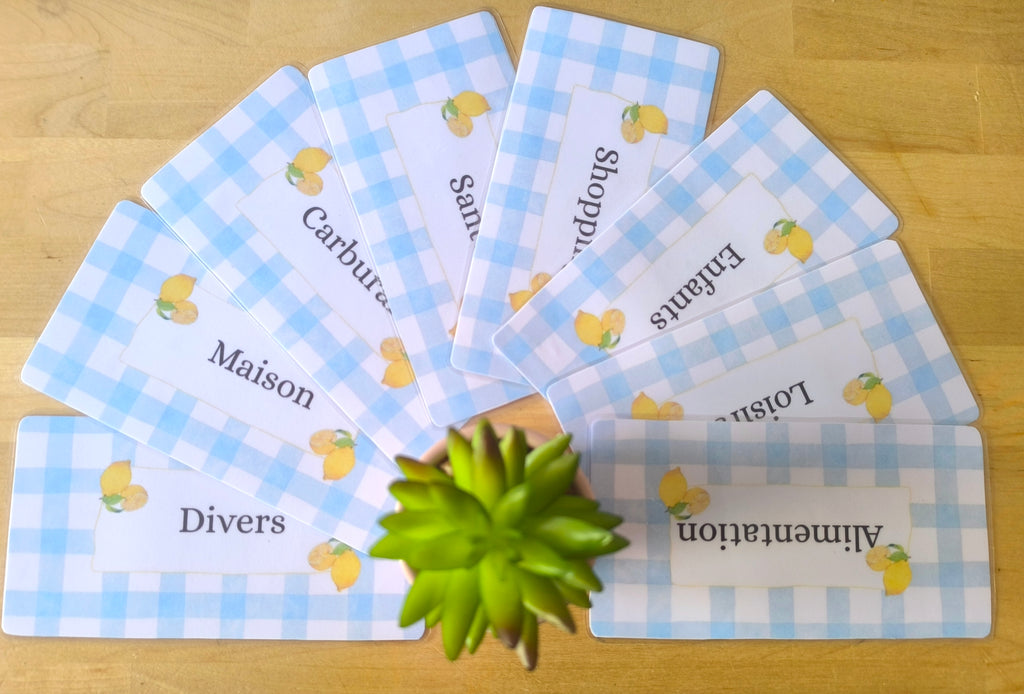 Pack 8 Inserts Enveloppe catégories " Limoncello"