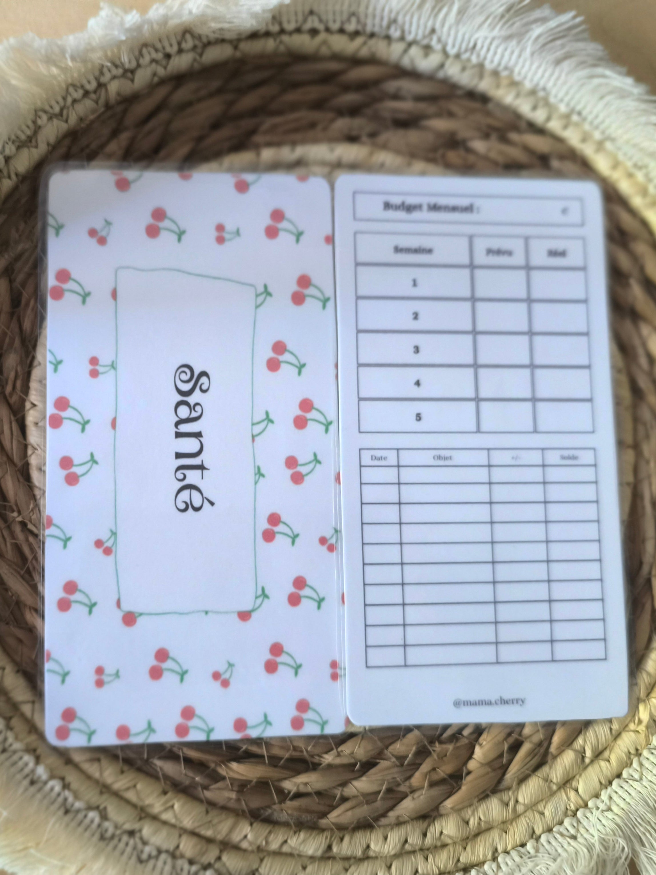 Pack de 8 Inserts Enveloppe catégories " Cherry"