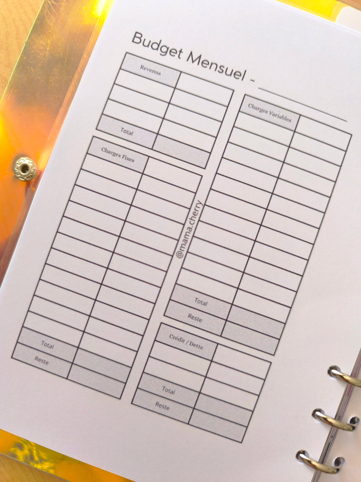 Budget Planner 2026 🍒 – Classeur A5 Budget Familial